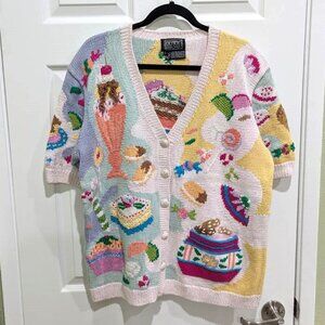 Berek Sweets and Desserts shorts sleeve cardigan size L
